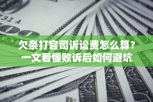 北京欠条打官司诉讼费怎么算？一文看懂败诉后如何避坑