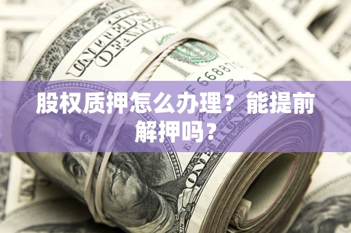 北京股权质押怎么办理？能提前解押吗？